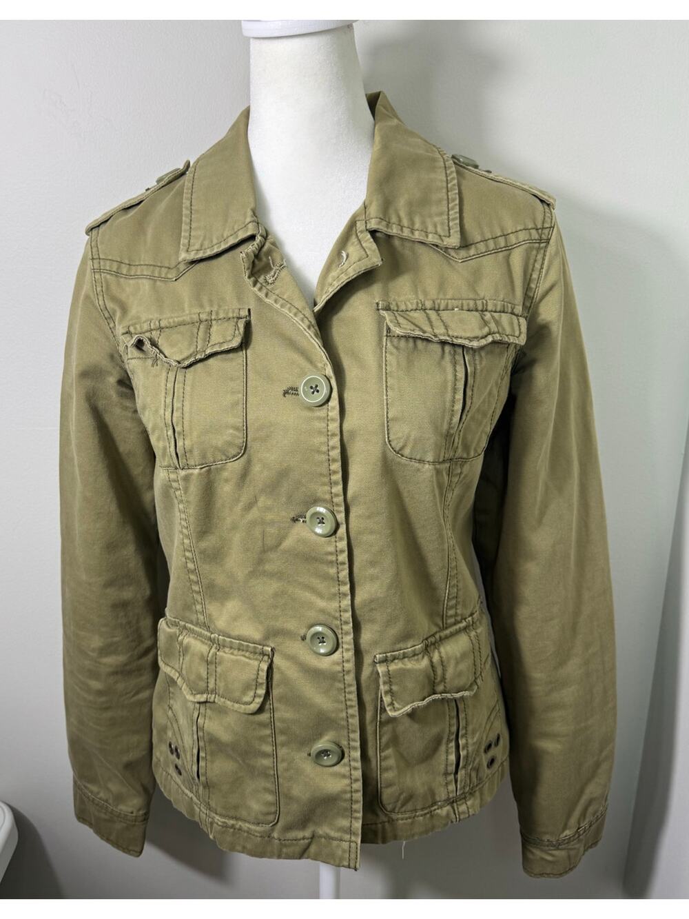 Vintage Y2K 2000s Aeropostale Green Utility Jacket S/M